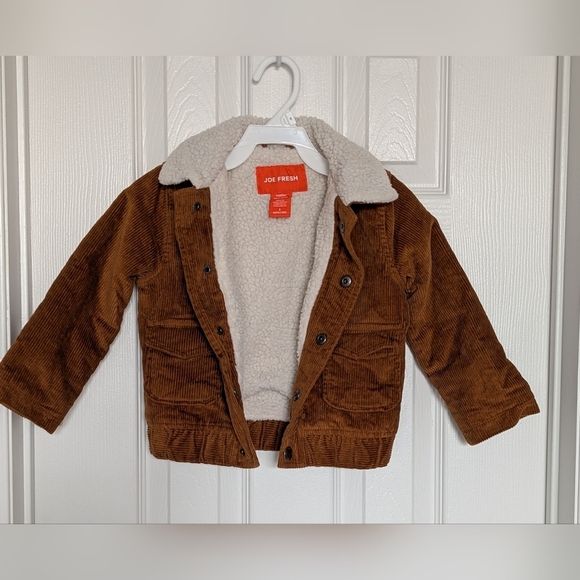 Joe Fresh Kid's (Size 2T) Brown Corduroy, Sherpa Lined, Bomber Jacket - Picture 6 of 14